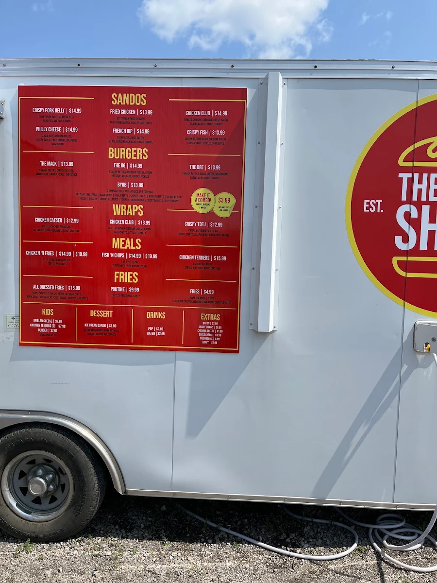 Menu, The Sando Shack