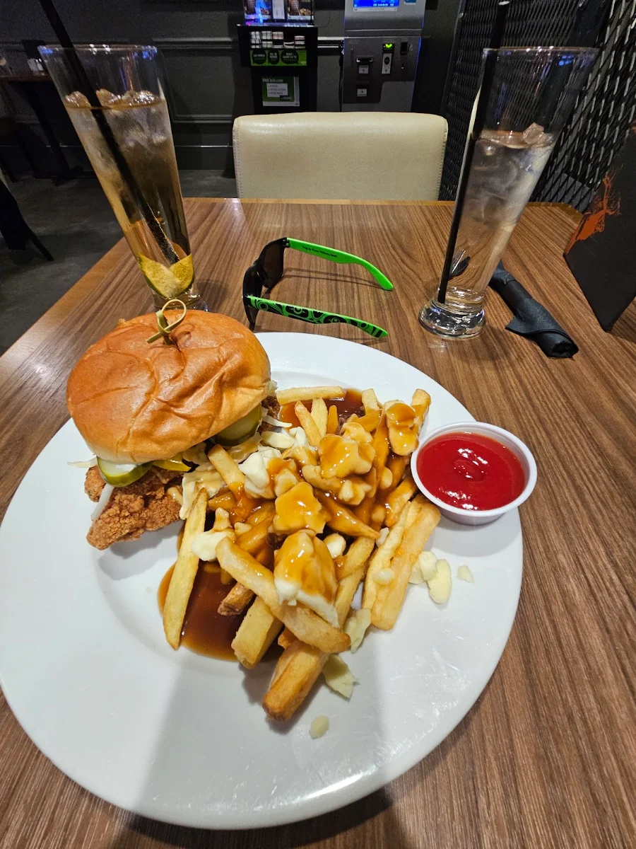 Chicken Burger with Poutine