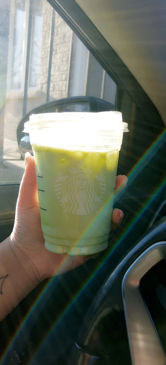 Iced Matcha Latte with a Pump of Vanilla Syrup