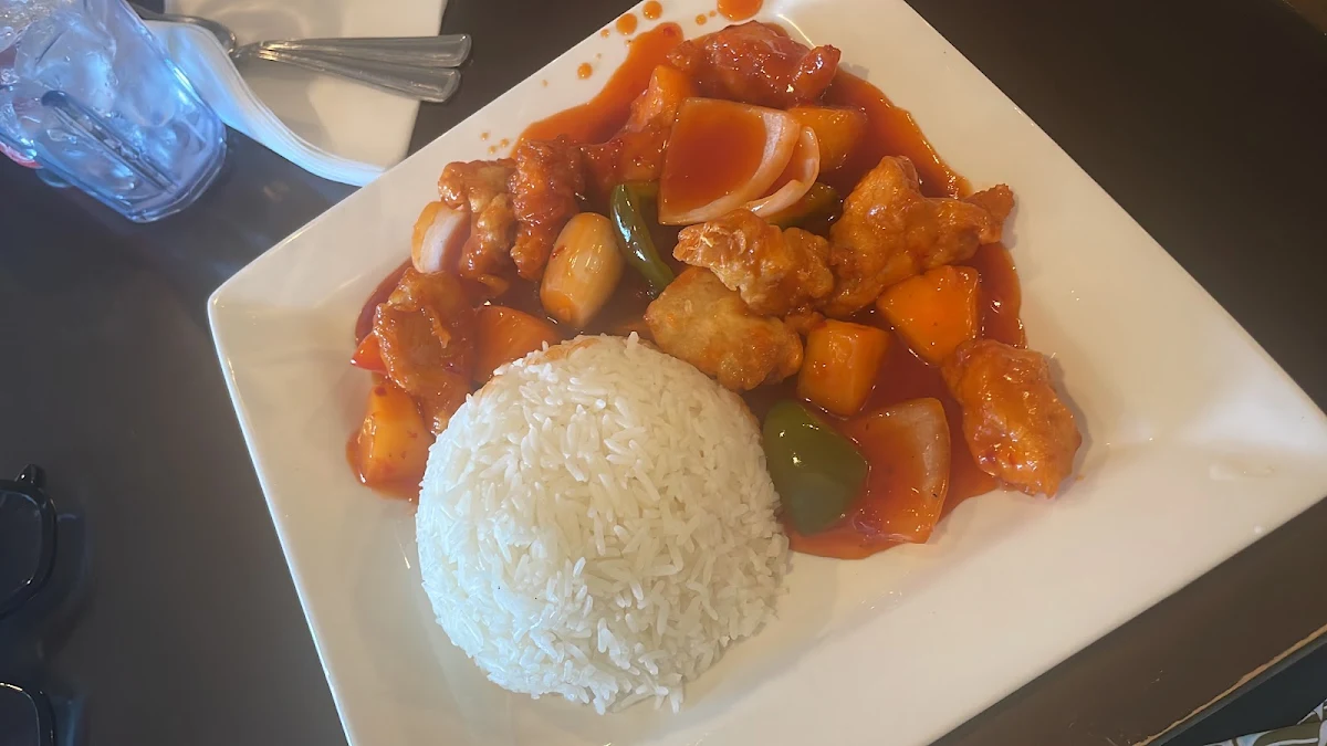 Sweet & Sour Chicken with Steamed Rice