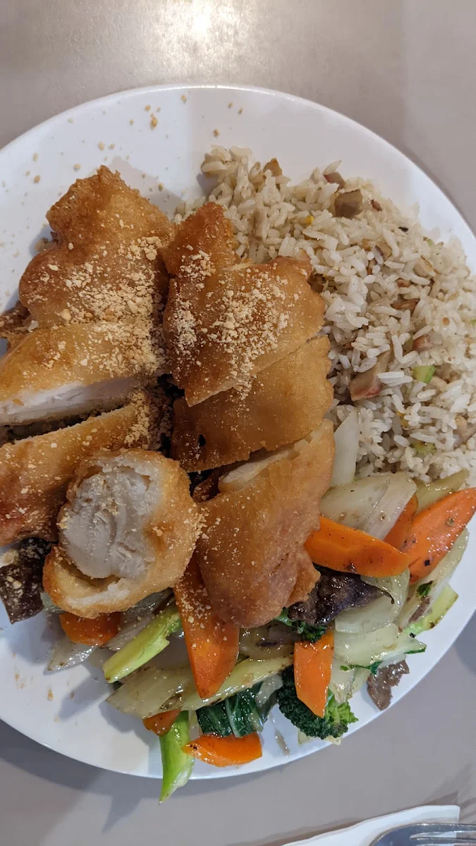 Beef Chop Suey Breaded Almond Chicken