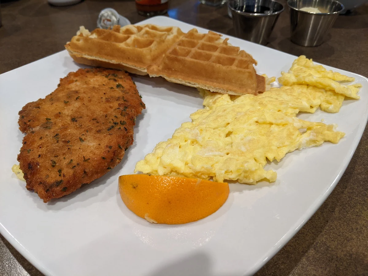 Chicken and Waffles with Scrambled Eggs