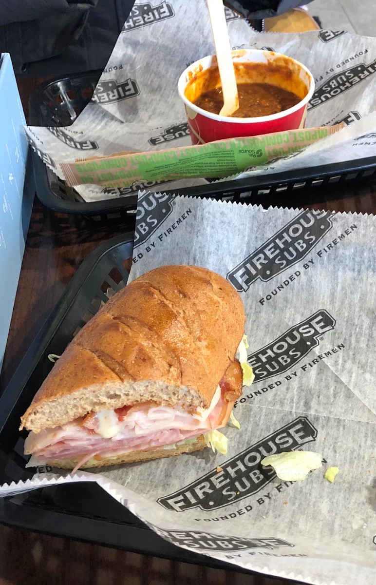 Firehouse Club Sandwich and Chili