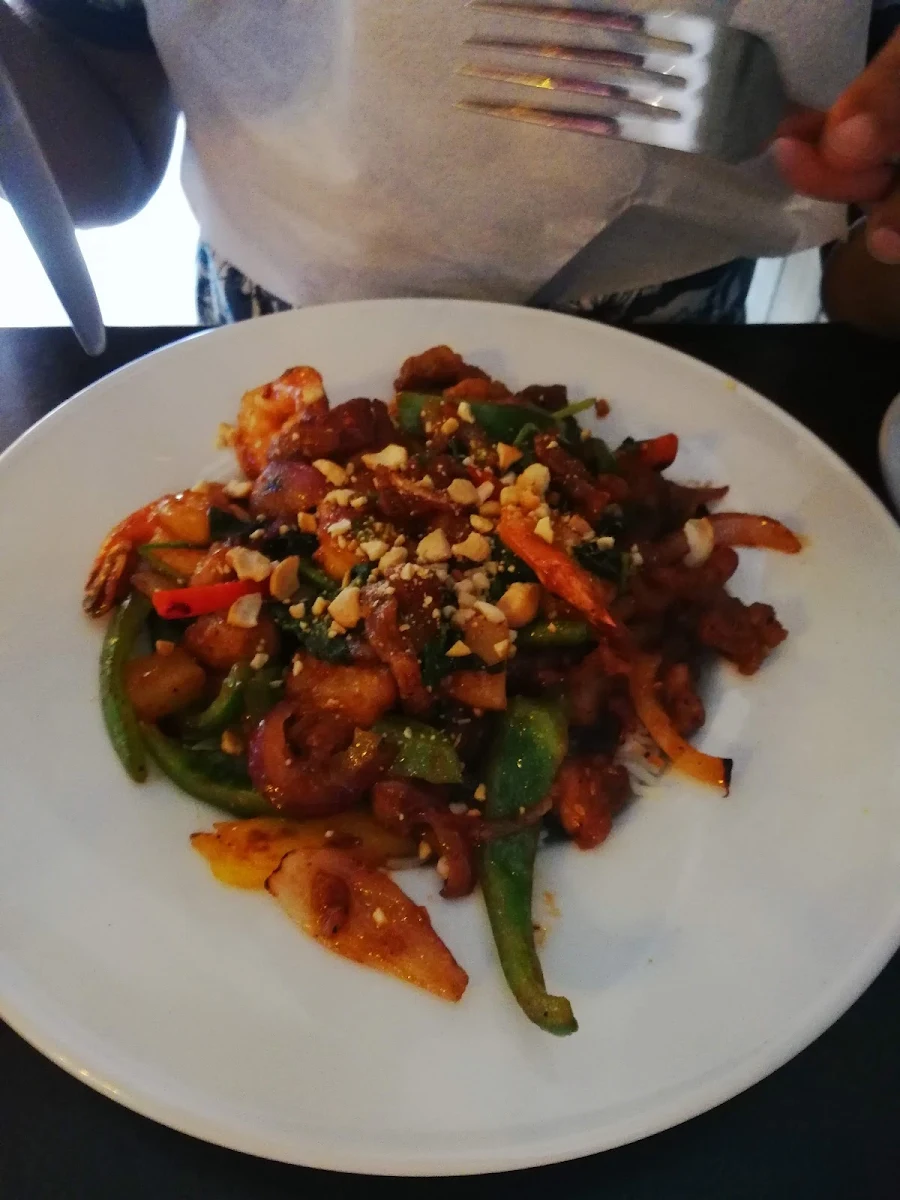 Spicy Pineapple Chili Chicken Shrimp