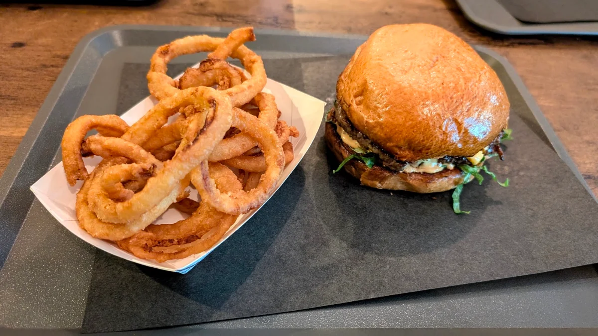 Bacon Cheeseburger with Onion Rings