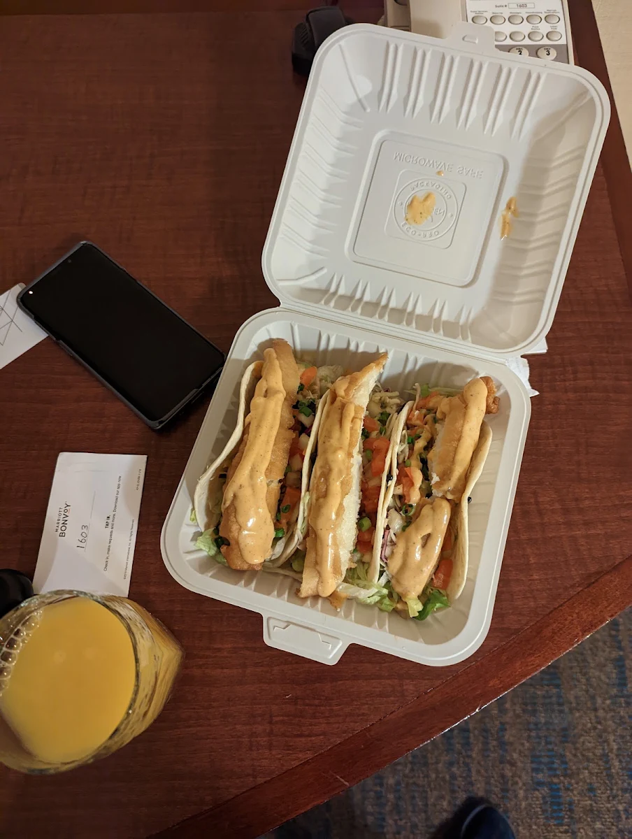 Tacos Battered Fish, Fat Bastard Burrito