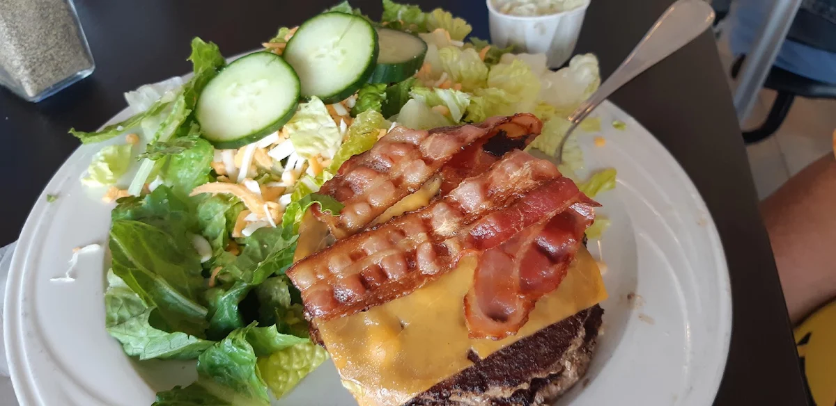 Double Cheeseburger with a Side Salad