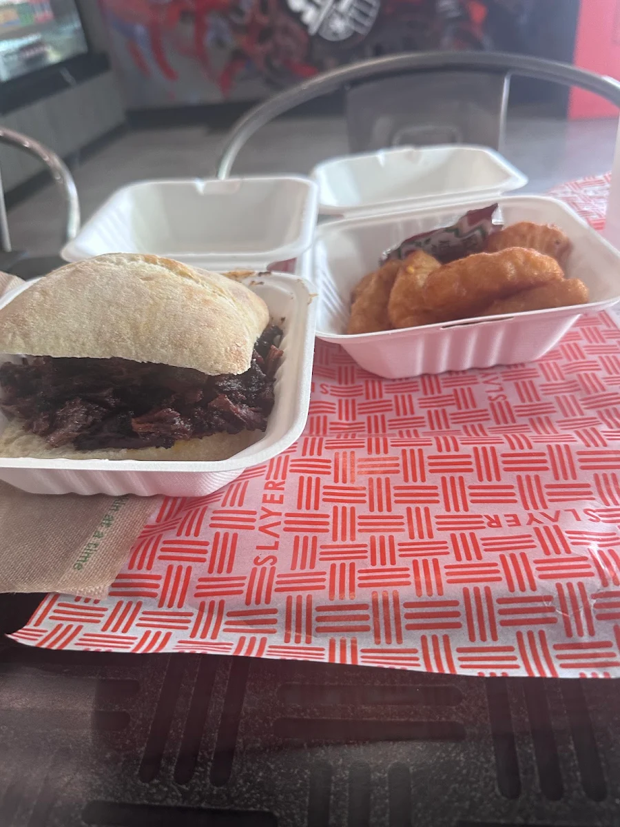 Brisket Sandwich and Mac Cheese Bites