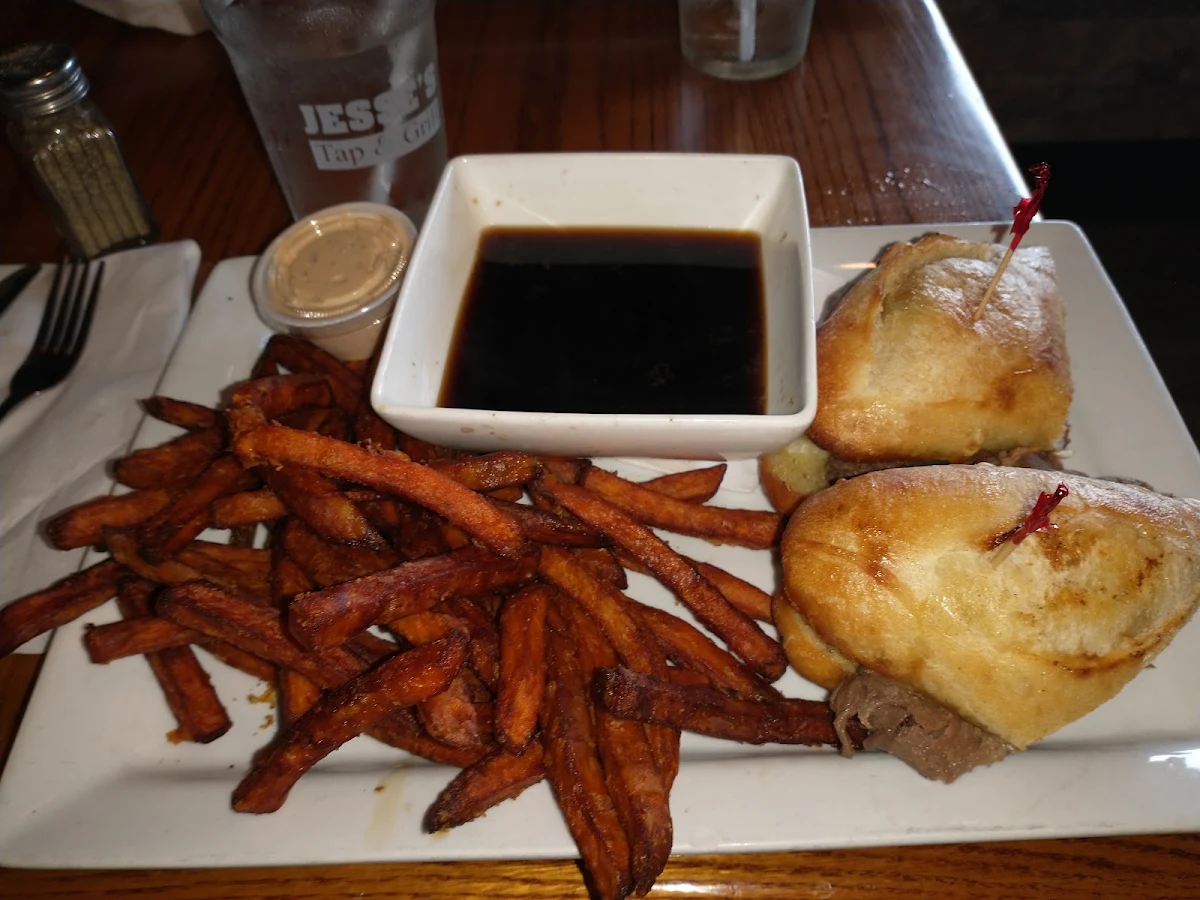 Beef Dip with Sweet Potato Fries