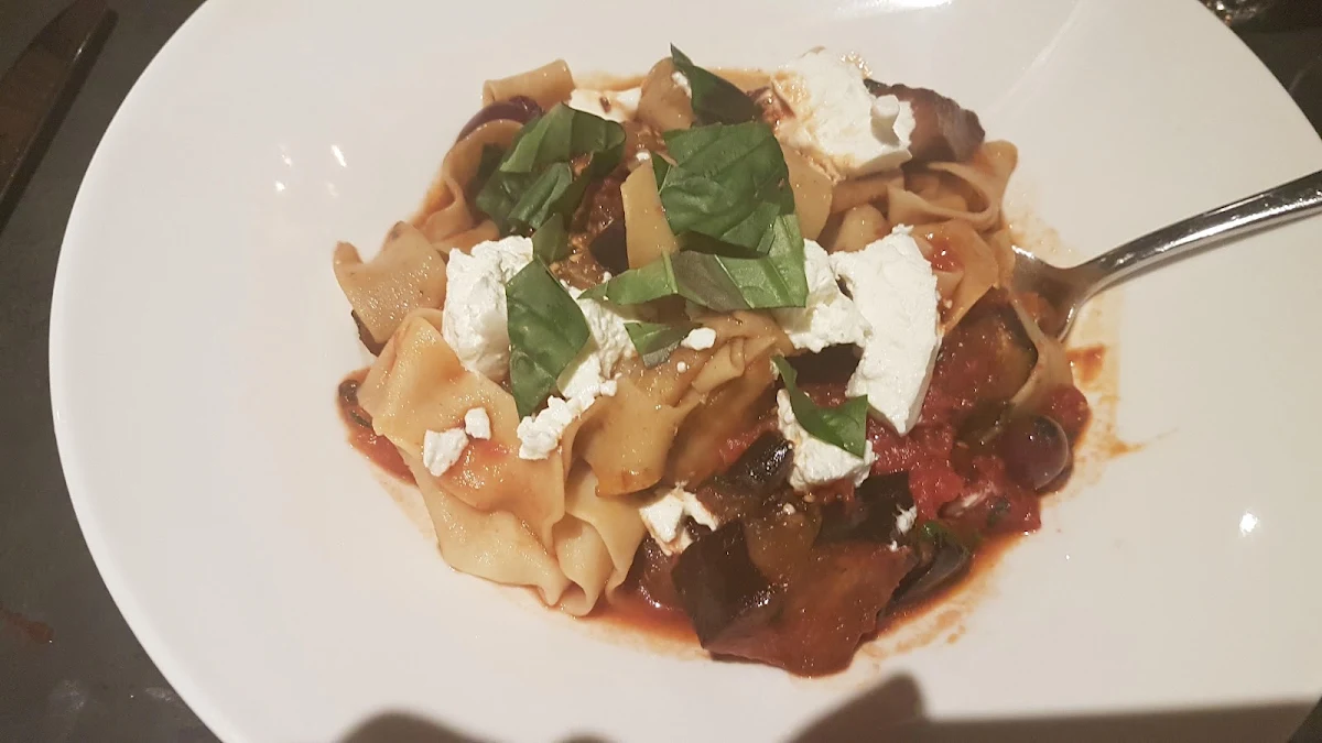 Pappardelle with Oven Roasted Eggplant