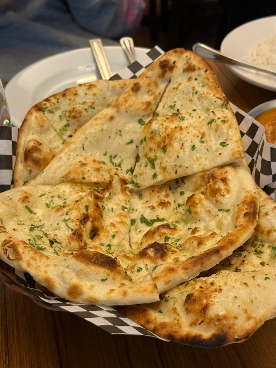 Butter Naan and Lamb Curry