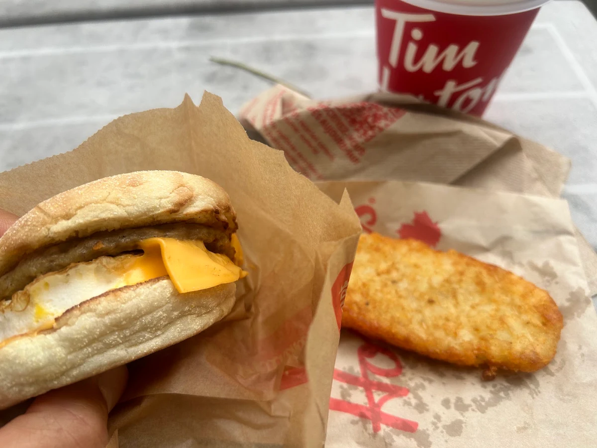Egg and Sausage Biscuit Sandwich