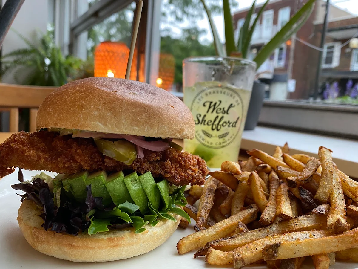 Chicken Burger and Fries
