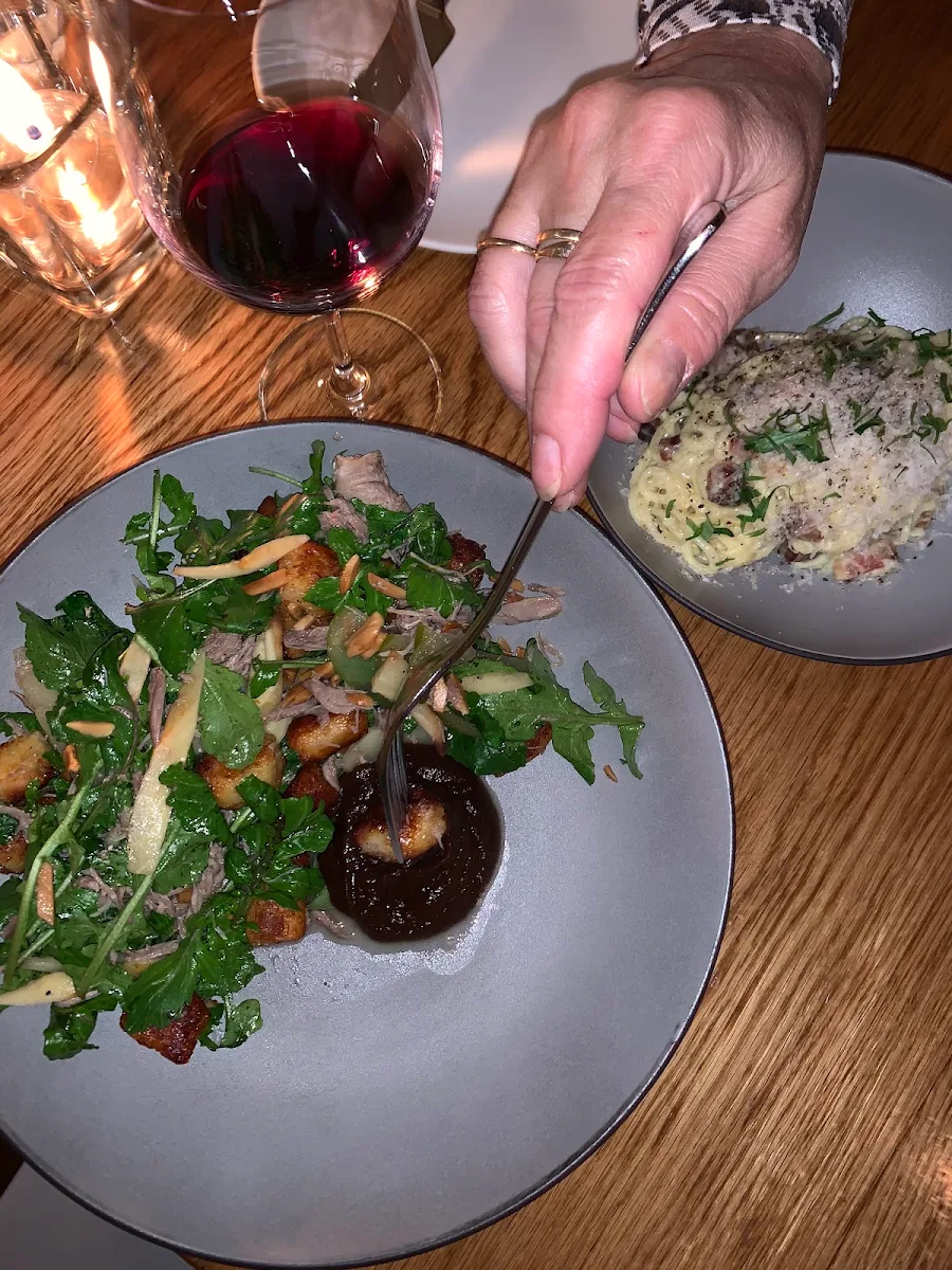 Double Baked Blue D'Auvergne Soufflé Arugula and Pear Salad