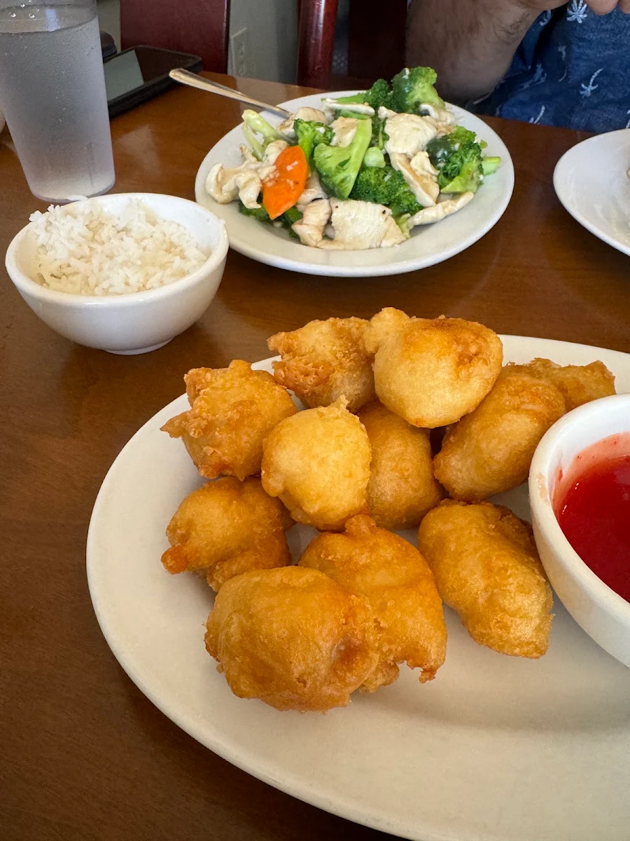 Rice and Sweet and Sour Chicken