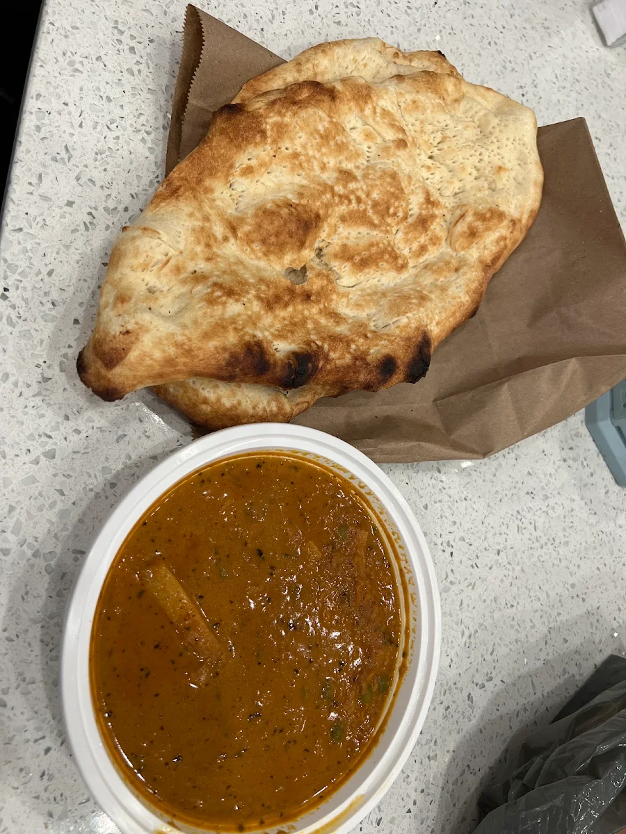 Baked Bread and Mixed Veggies