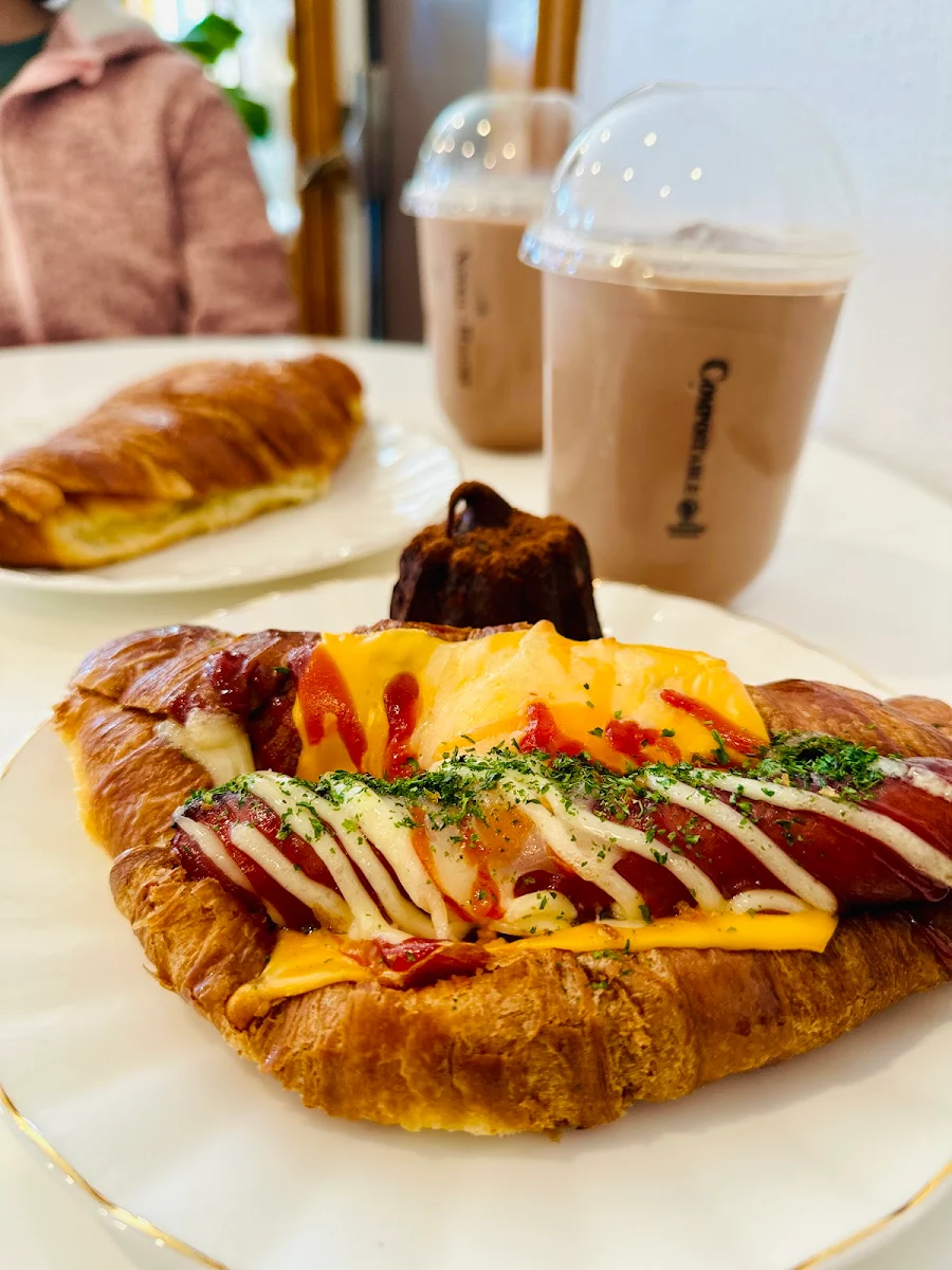 Sausage Croissant and Chocolate Canelé