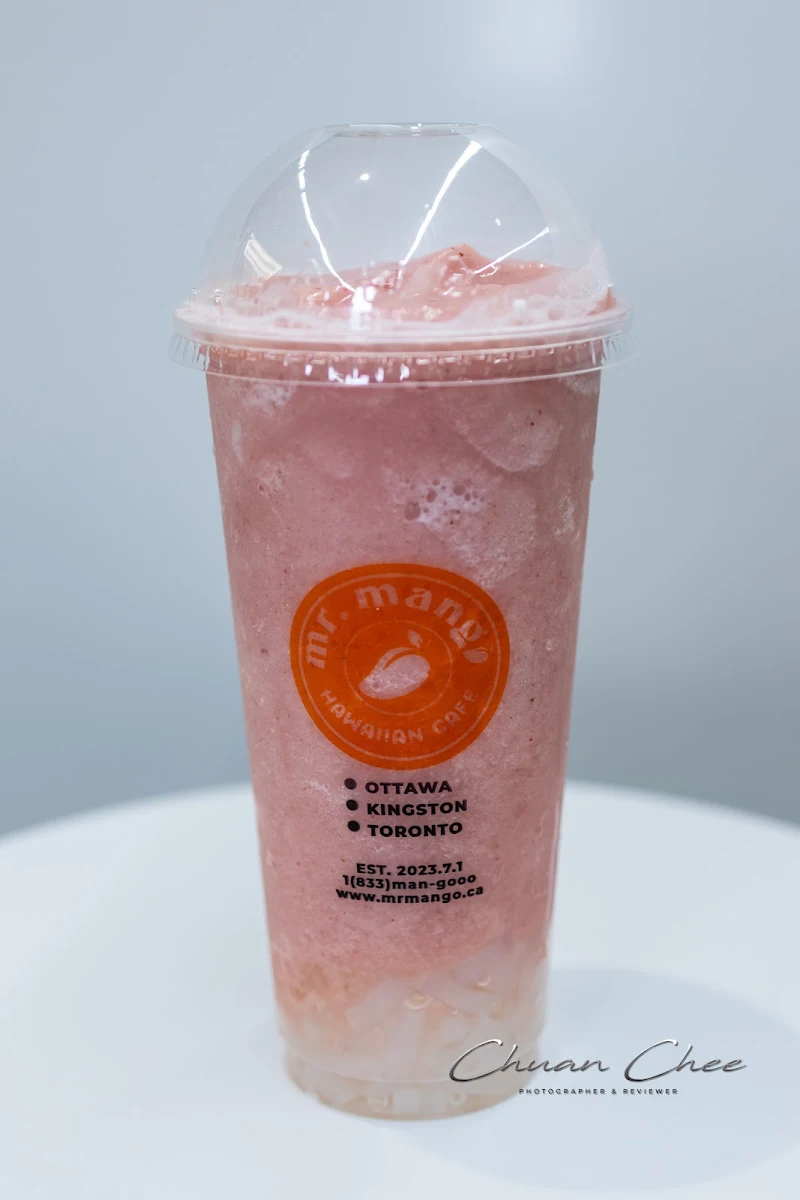 ms Strawberry Banana Smoothie 10 with Almond Milk and Lychee Topping