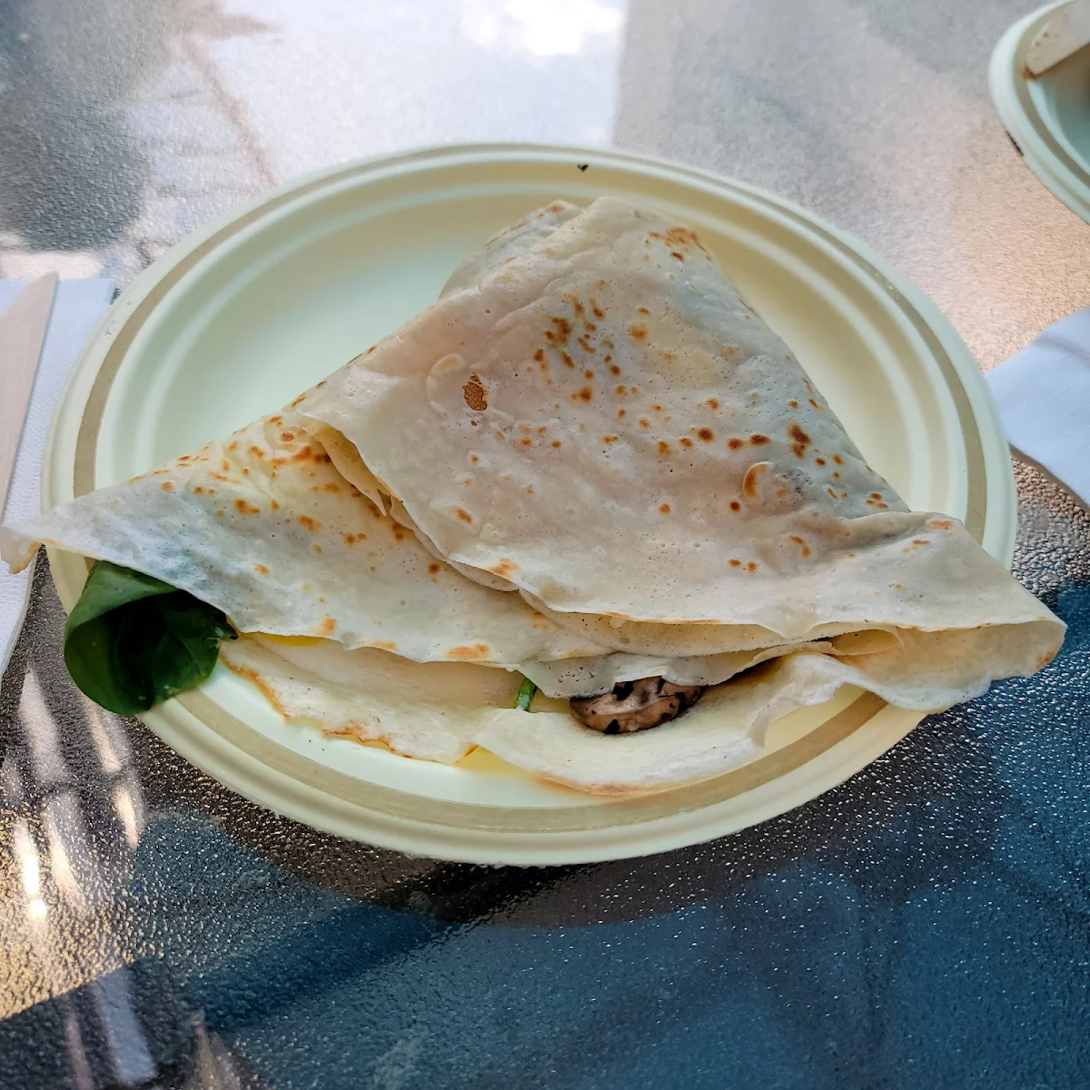 Egg Mushroom Spinach & Feta Crepe