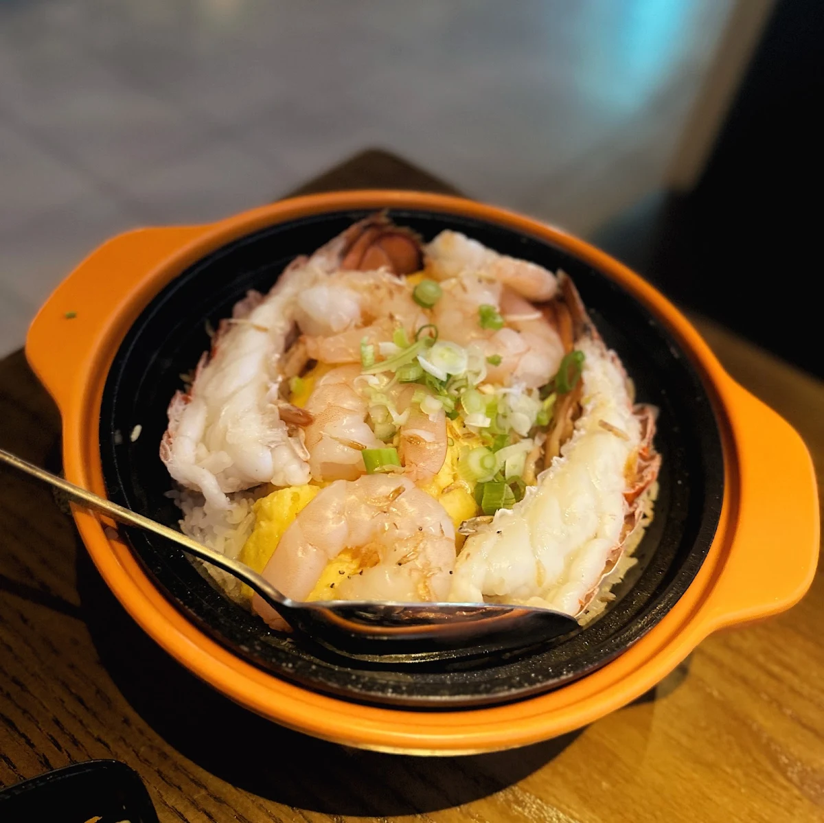 Lobster Tail Sakura Dry Shrimp Scrambled Egg with Shrimp Clay Pot Rice