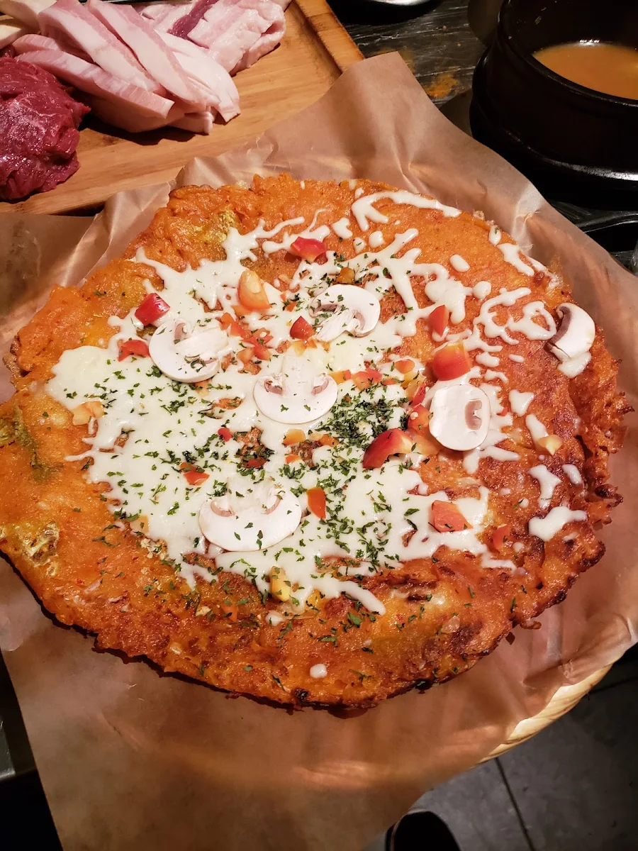 Kimchi Pancake with Cheese