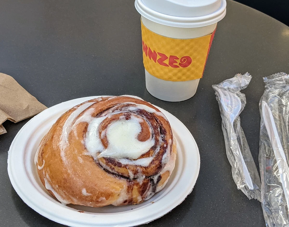Cinnamon Roll and Coffee