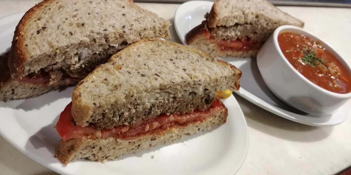 Meatloaf Sandwich and a Cup of Soup