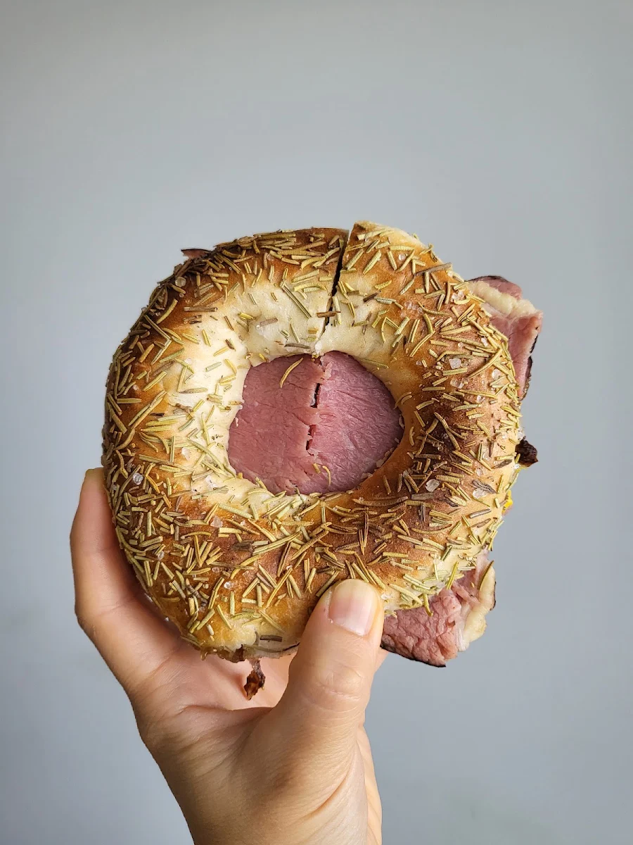 Beef Smoked Meat Sandwich on Rosemary Sea Salt