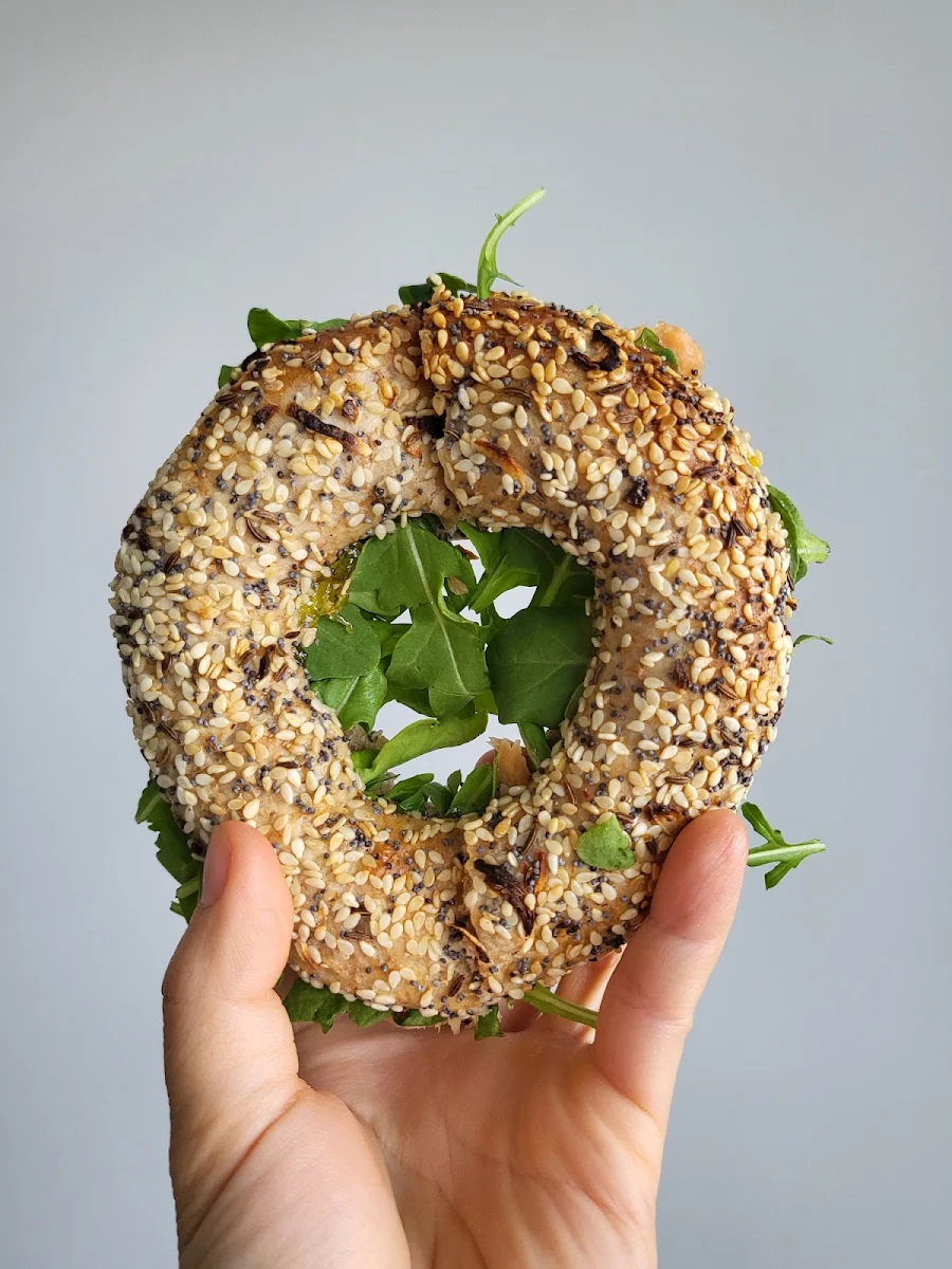 Smoked Trout on WW Everything Bagel