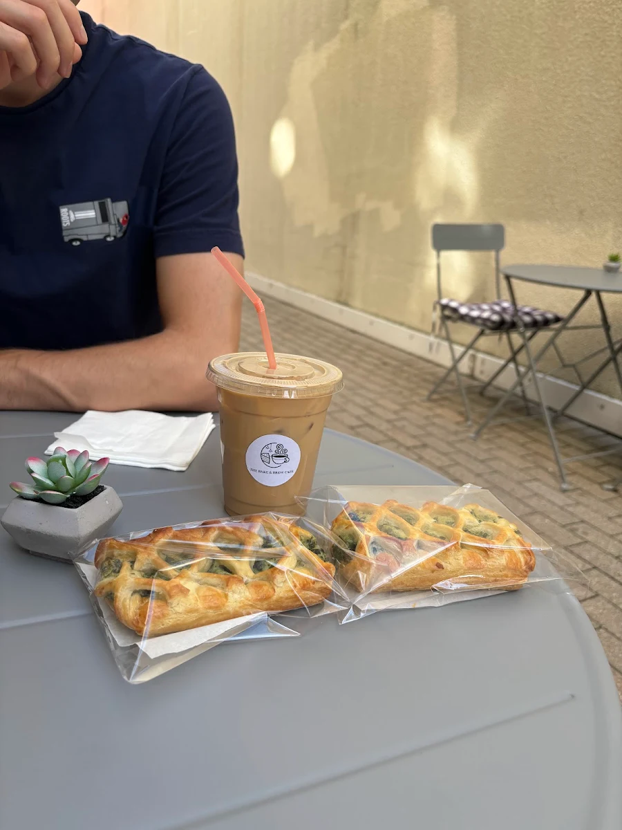 Iced Latte and Spinach Feta Bistro