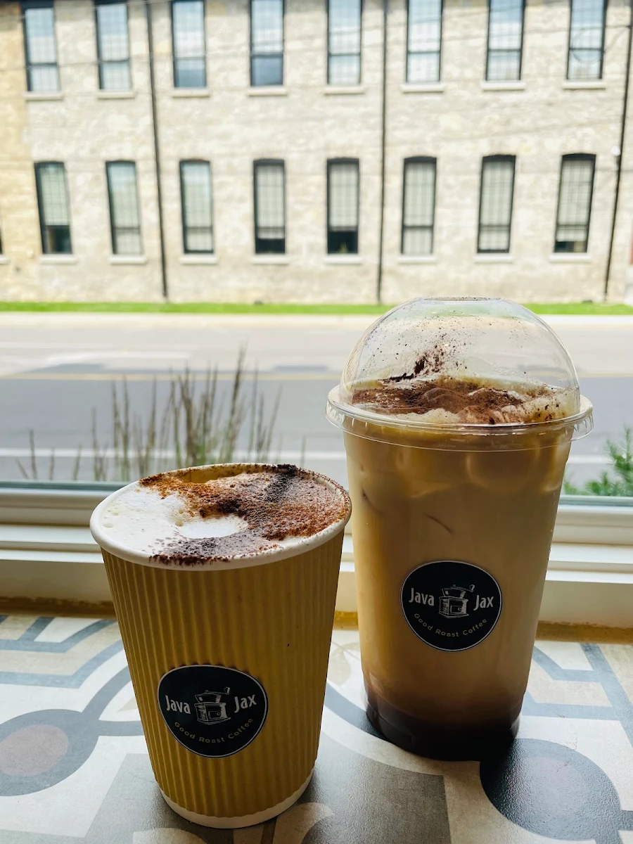 Hot Cappuccino and Iced Latte