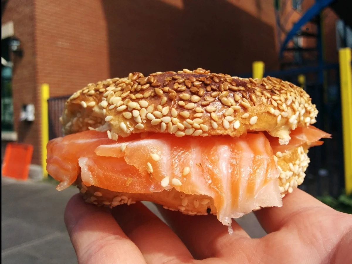 Sesame Bagel with Salmon Lox