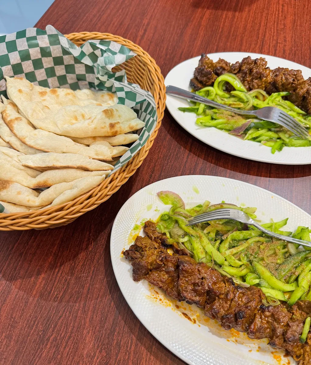 Beef Seekh Kebab with Naan