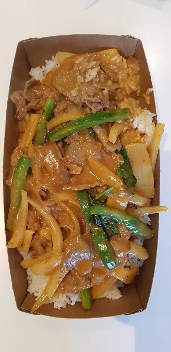 Beef Red Curry with White Rice