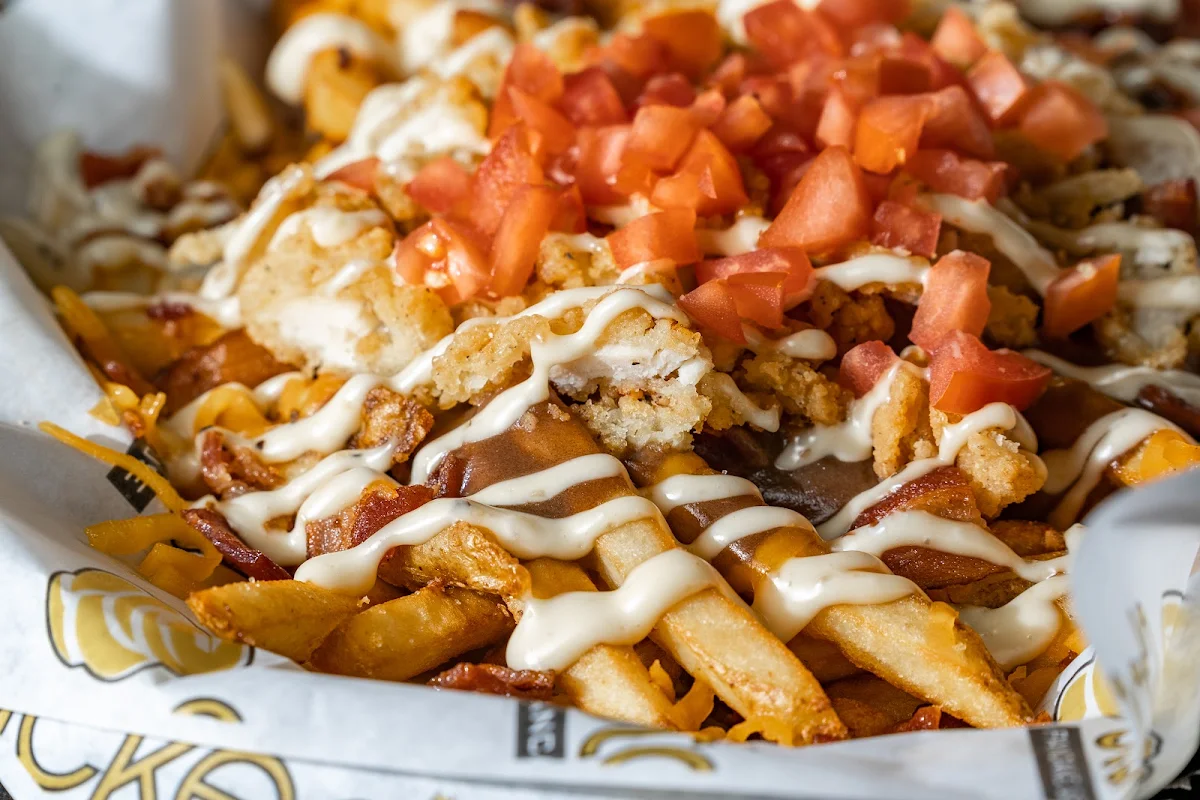 Buffalo Chicken Poutine Chicken & Bacon Poutine
