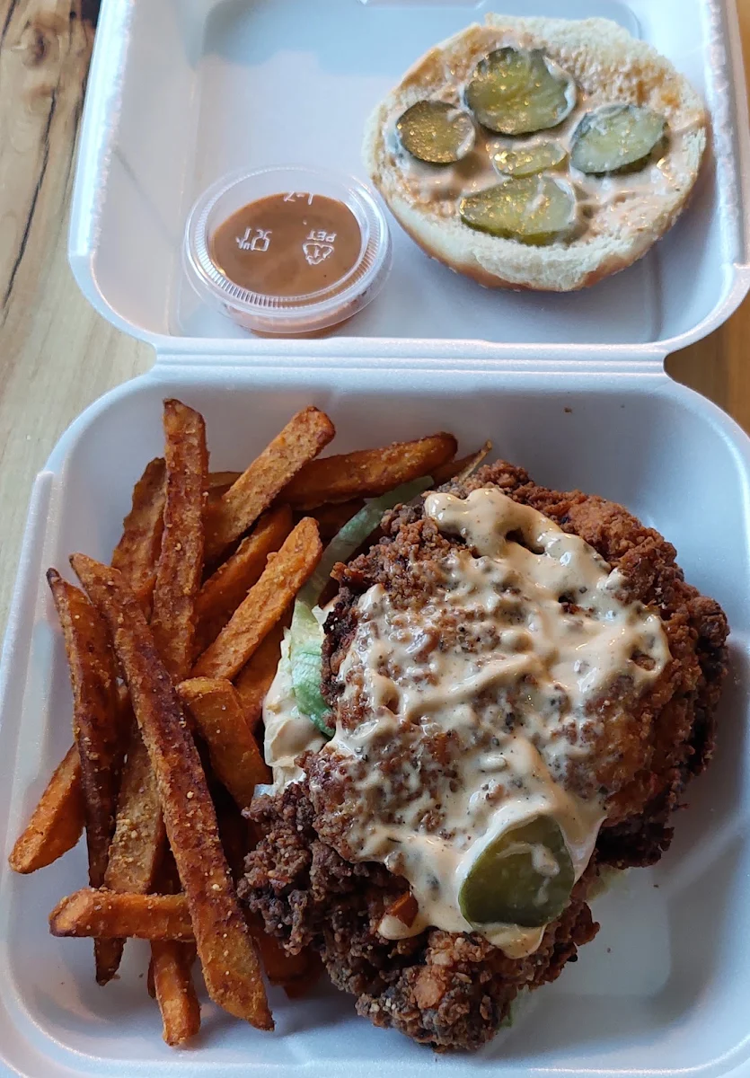 El Pollo Loco Sandwich and Sweet Potato Fries