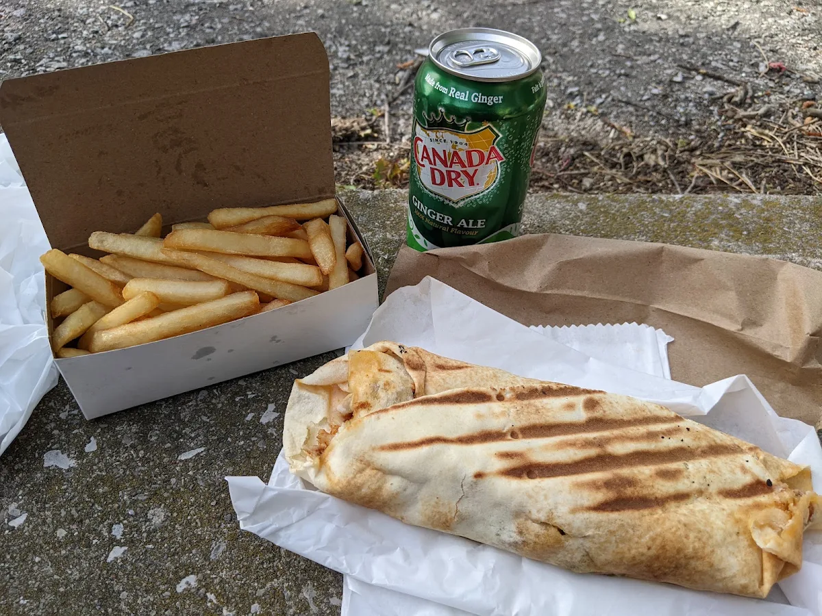 Chicken Shawarma Sandwich with Fries