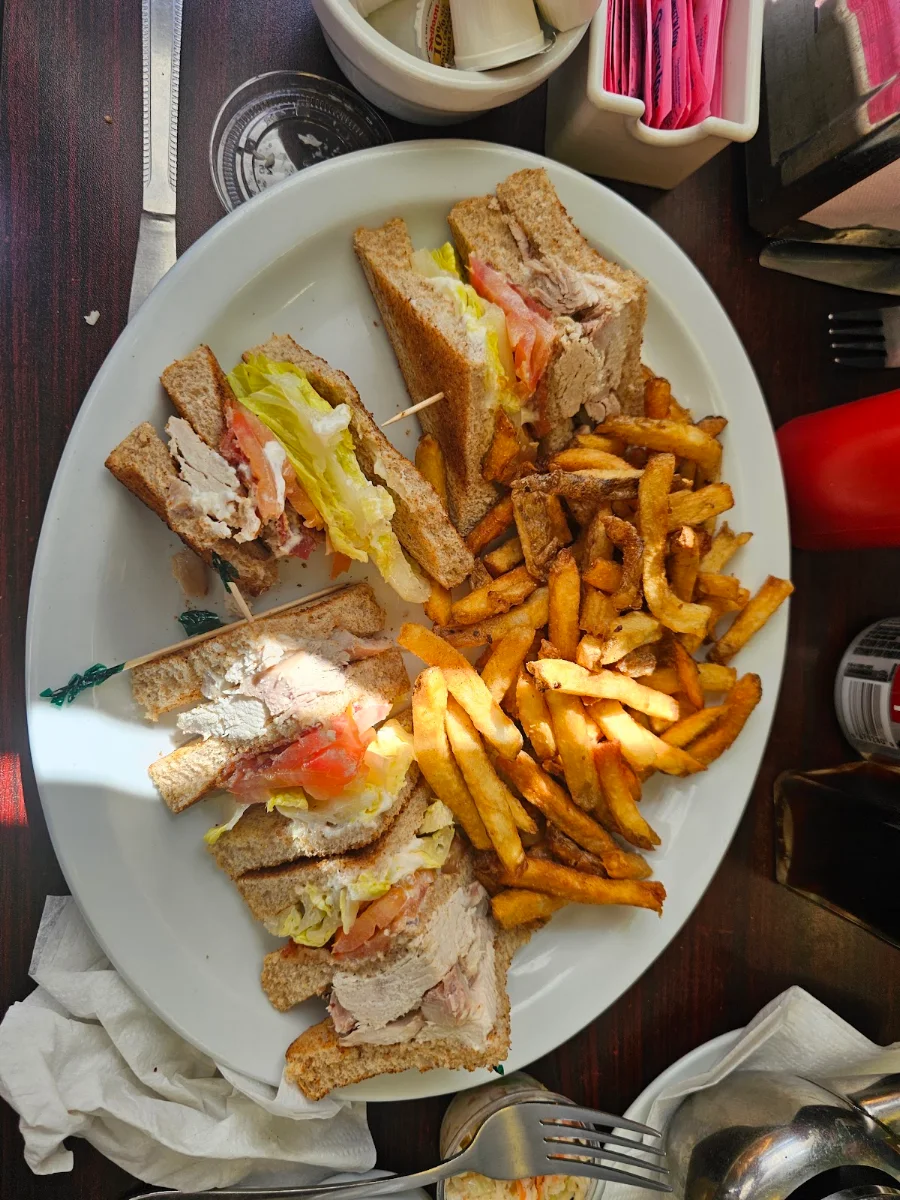 Clubhouse Sandwich Great Cole Slaw and Fries