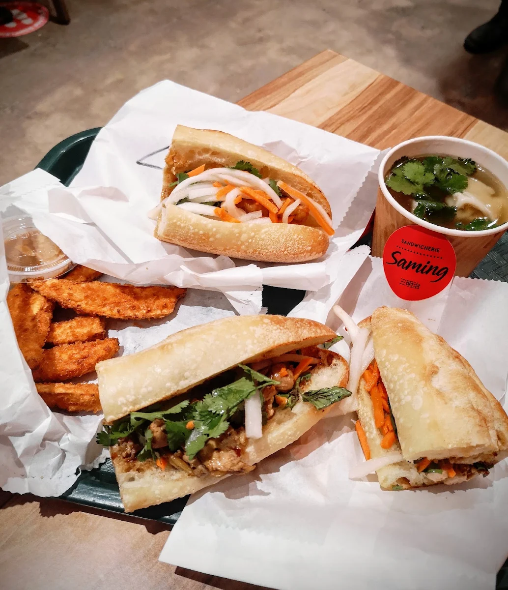 Banh MI Sweet Potato Fries Wonton Soup