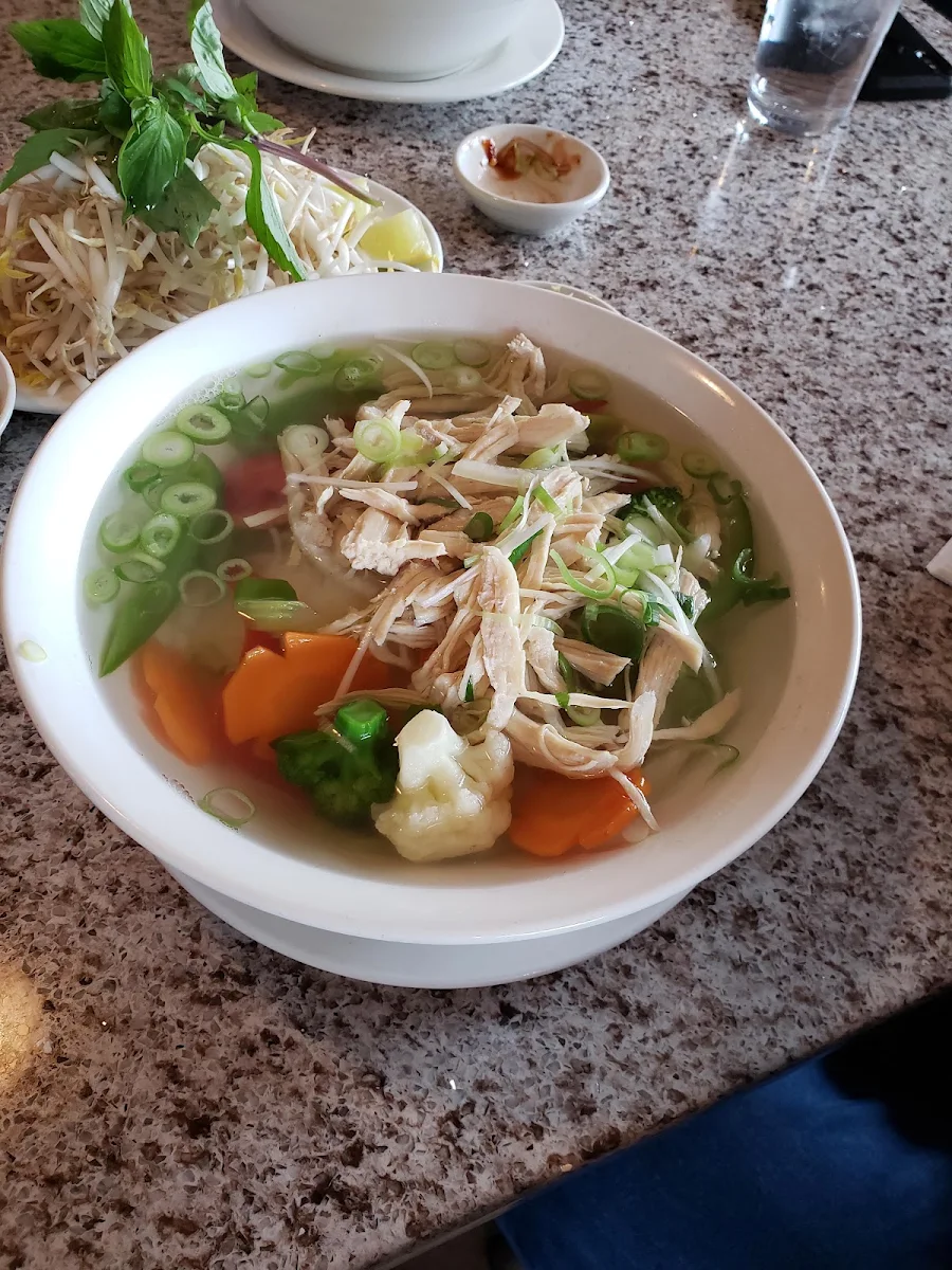 Chicken & Vegetables in Rice Noodle Soup