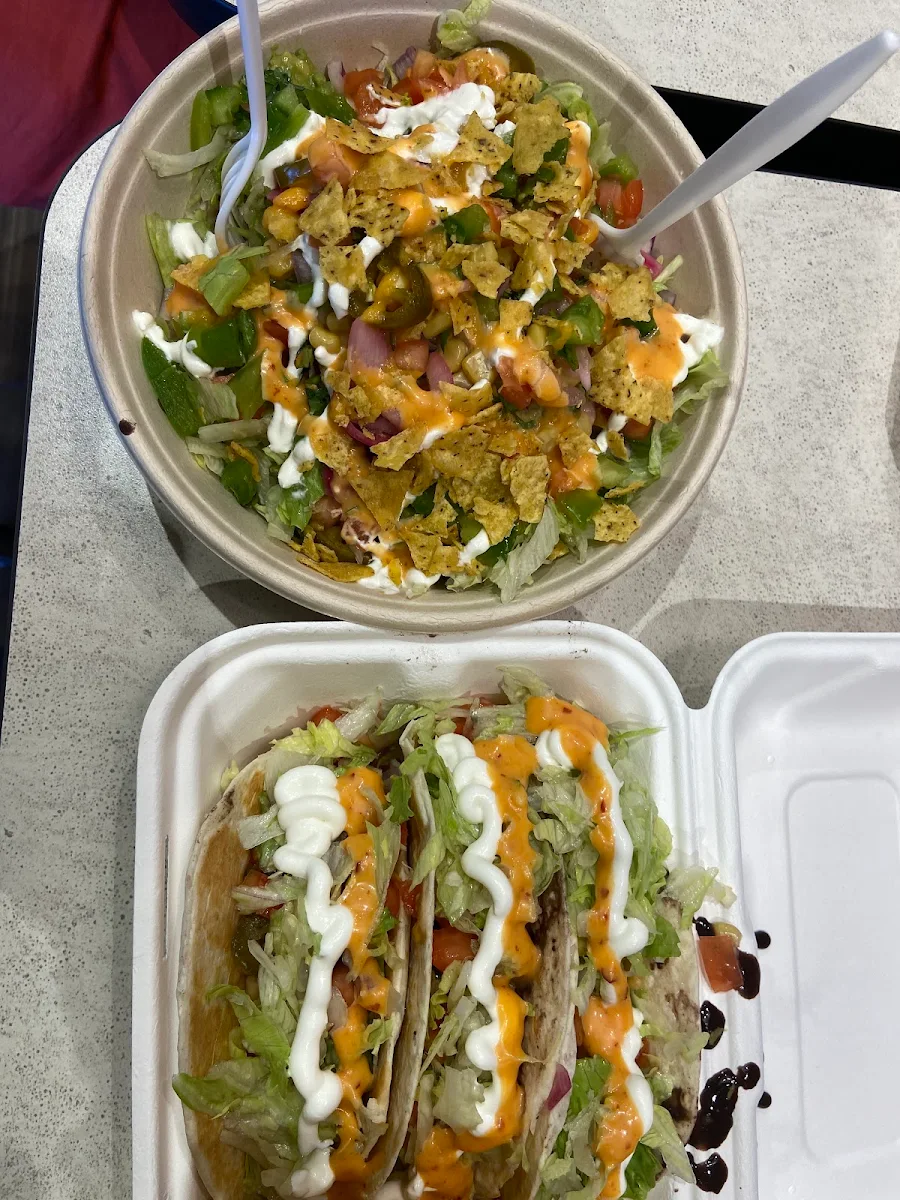 Burrito Bowl and Veggie Tacos