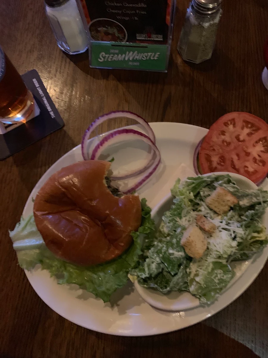 Burger with Cesar Salad