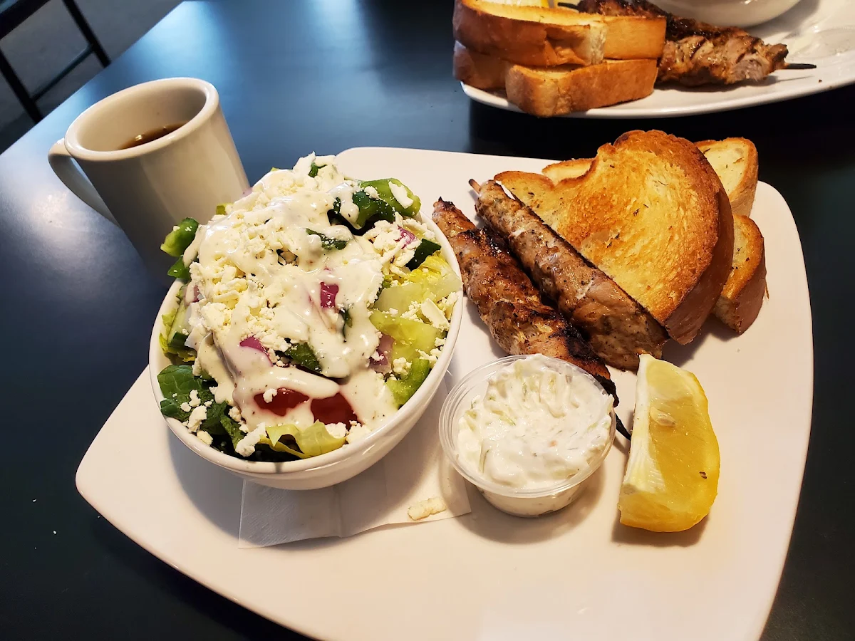 Small Souvlaki with Greek Salad