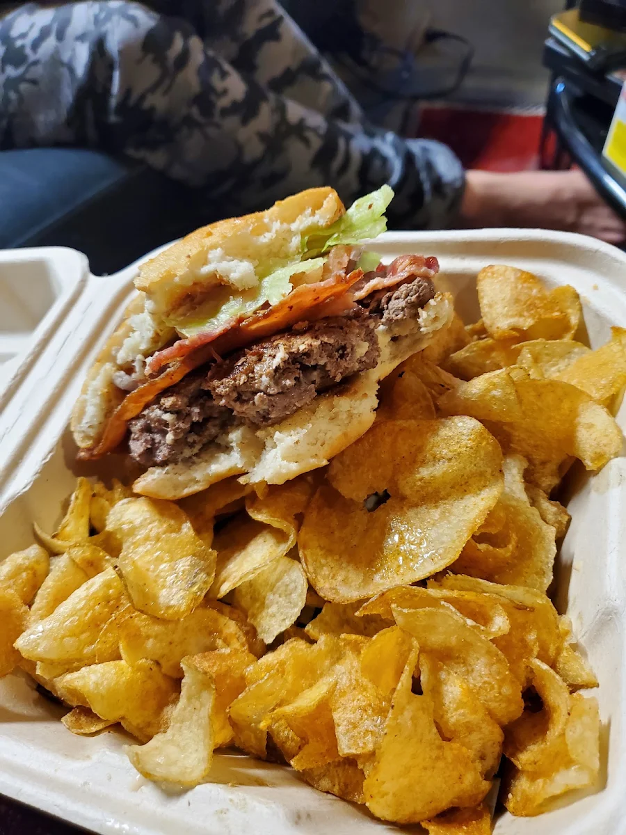 37 Grille Burger with Bacon on a Gluten Free Bun