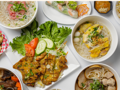 Lemongrass Pork Chop Chicken Chop and Spring Roll Rice