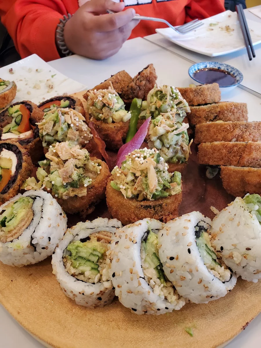 Volcano Sushi Ohana Sushi Black Dragon Roll and Kamikaze Roll