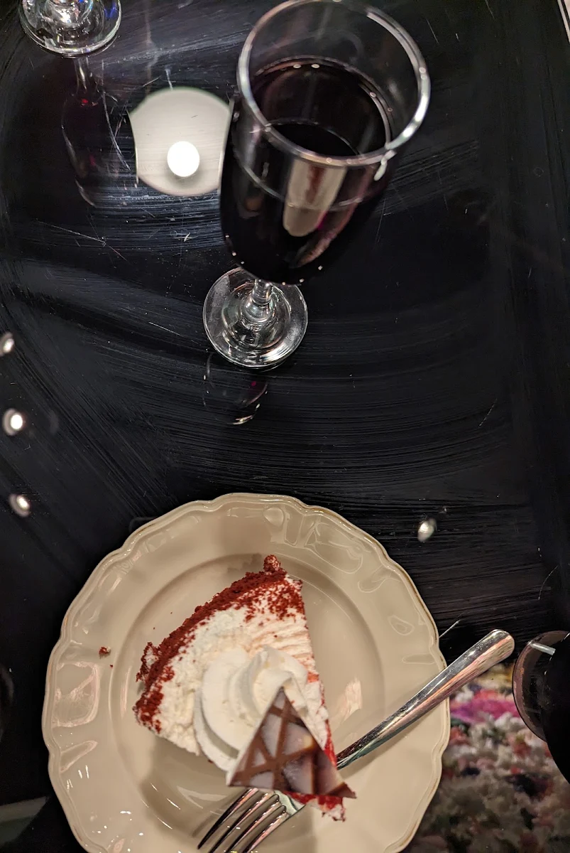 Wine and Red Velvet Cake