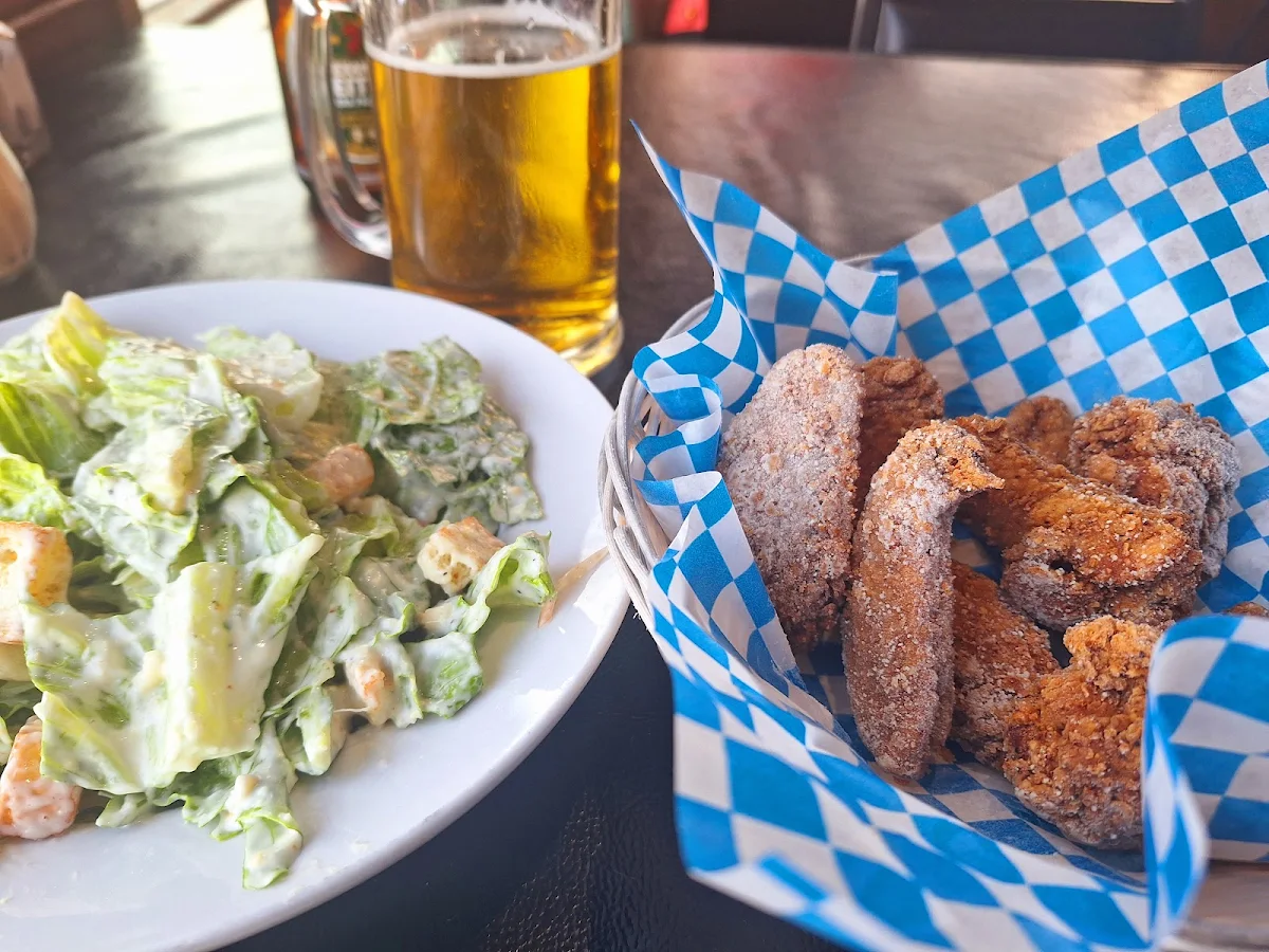 Salt and Vinegar Chicken Wings and Caesar Salad