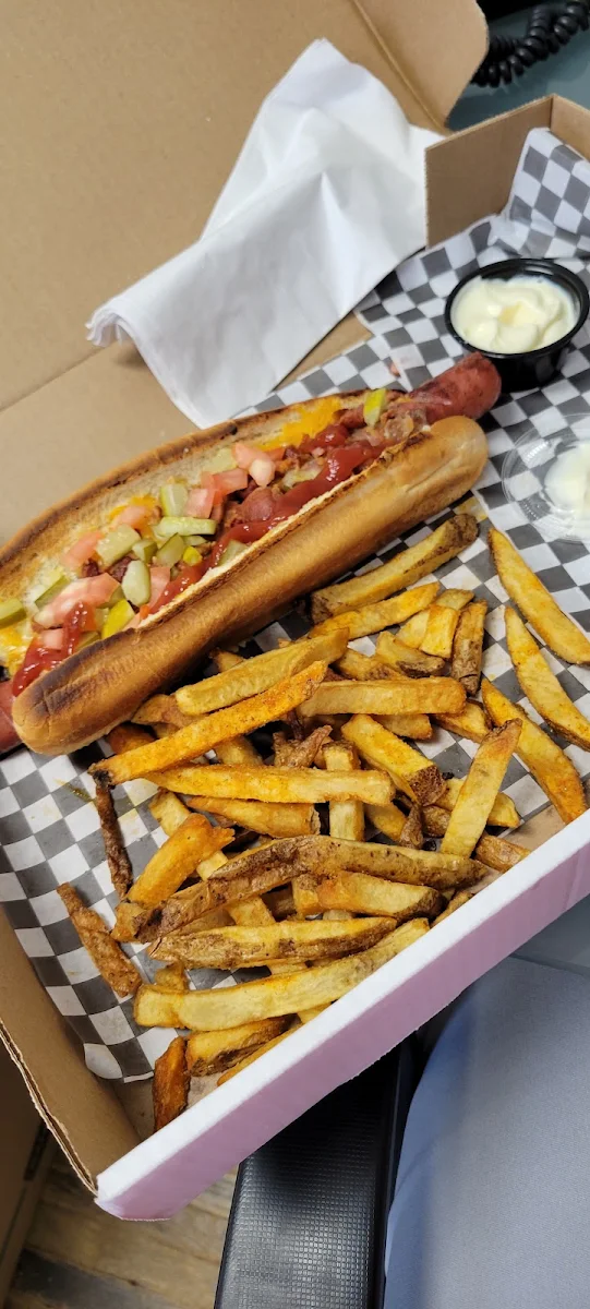 Foot Long Hot Dog and French Fries