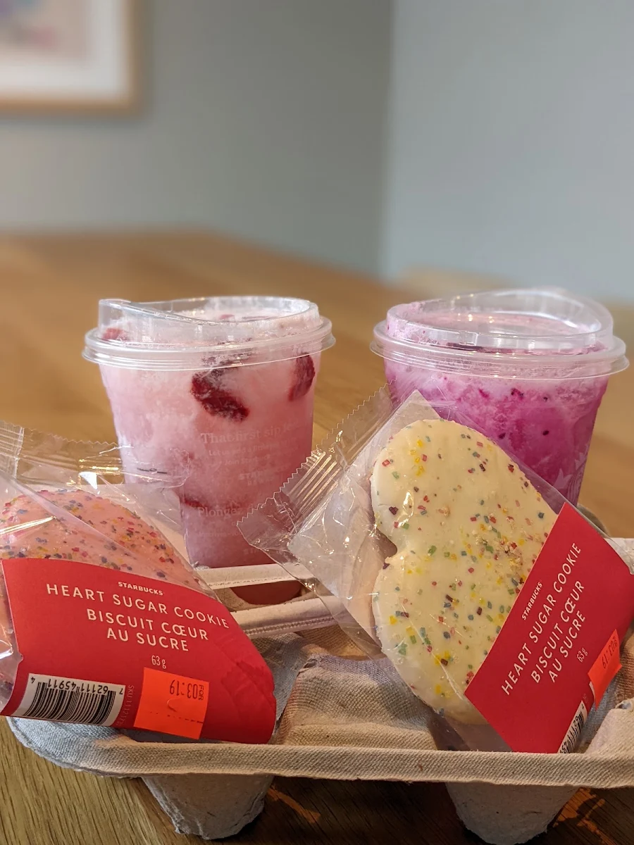 Strawberry Coconut Drink Dragon Fruit Drink Heart Shaped Cookies
